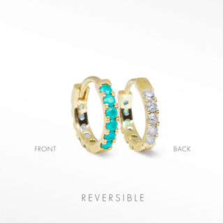 Turquoise hoop earrings 14k | natalie wynning reversible hoops - yellow / & moonstone