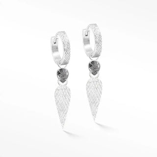 Silver convertible earrings with vintage lace black rutilated quartz silver, featuring textured hoops and teardrop druzy stones