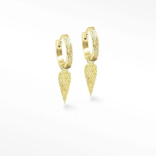 Gold-toned vintage lace labradorite vermeil convertible earrings with textured diamond-cut hoops and teardrop pendants