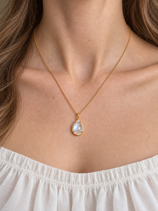 Vintage Lace Moonstone 18K Vermeil Necklace