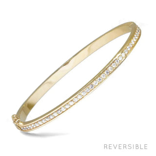 Vortex diamond gold 14k bangle - 14k yellow / 7 - bracelet