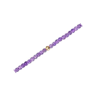 Amethyst gemstone chain detail with yellow gold-filled findings
