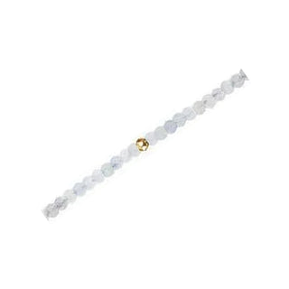 Aquamarine gemstone chain detail with yellow gold-filled findings
