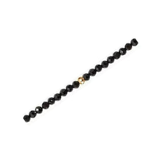 Black Spinel gemstone chain detail with yellow gold-filled findings