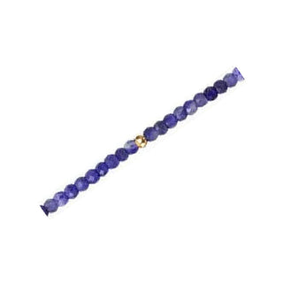 Blue Sapphire gemstone chain detail with yellow gold-filled findings