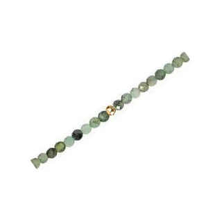 Emerald gemstone chain detail with yellow gold-filled findings