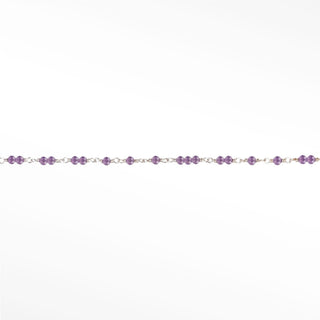 Ethereal Natural Amethyst Permanent Jewelry Chain | Sterling Silver - Sold by the Foot