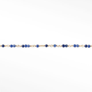 Ethereal Natural Blue Sapphire Permanent Jewelry Chain | 14/20 Yellow Gold Filled