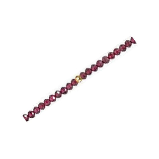 Garnet Red gemstone chain detail with yellow gold-filled findings