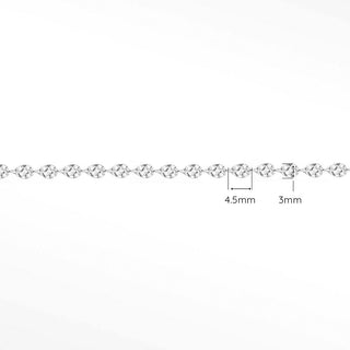 Hammer Drop Dainty 4.5mm chain in Solid 14K White Gold, sample reference image 1