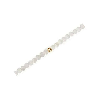 Moonstone gemstone chain detail with yellow gold-filled findings