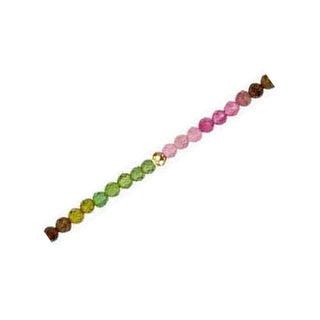 Multi Tourmaline gemstone chain detail with yellow gold-filled findings