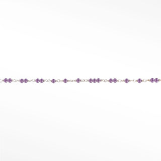 Ethereal Amethyst Permanent Jewelry Chain | Solid 14K White Gold - Sample