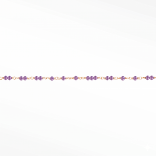 Wholesale Ethereal Natural Amethyst 14K Yellow Gold Permanent Chain