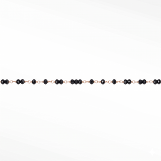 Ethereal Black Spinel Permanent Jewelry Chain | Solid 14K Rose Gold - Sample