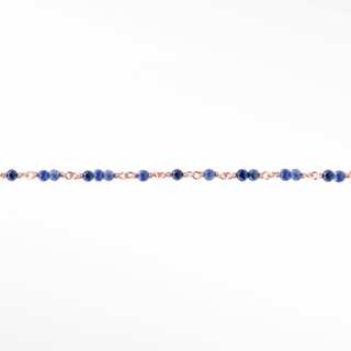 Ethereal Blue Sapphire Permanent Jewelry Chain | Solid 14K Rose Gold - Sample