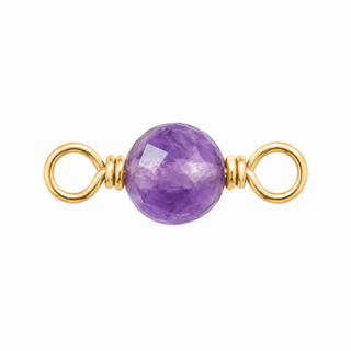 Purple Amethyst Rock Candy single connector in yellow gold-filled