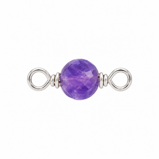 Amethyst Rock Candy single connectors in Solid 14K White Gold