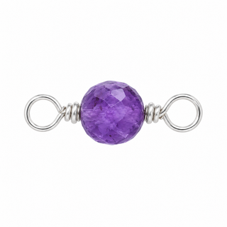 Amethyst Rock Candy single connector in Sterling Silver