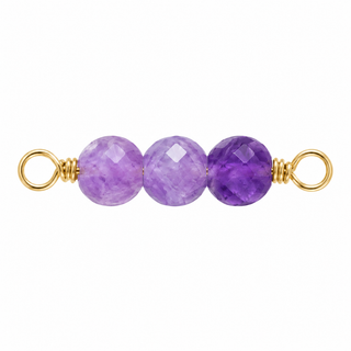 Amethyst Rock Candy triple connector in Gold Filled