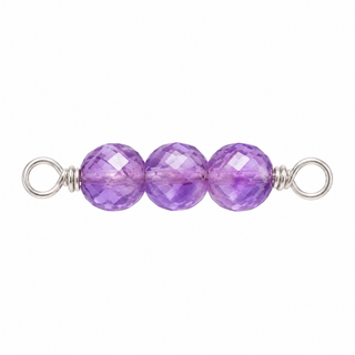 Amethyst Rock Candy triple connector in Sterling Silver