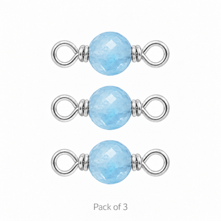 Pack of 3 Apatite Rock Candy single connectors in Solid 14K White Gold