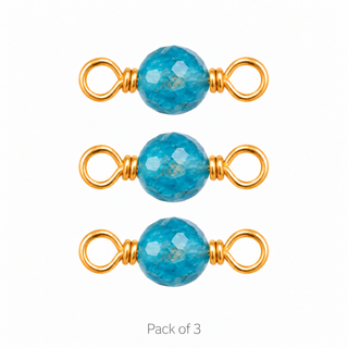 Pack of 3 Apatite Rock Candy single connectors in Solid 14K Yellow Gold