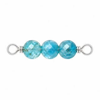 Apatite Rock Candy triple connector in Solid 14K White Gold