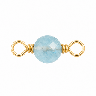Aquamarine Rock Candy single connector in solid 14K yellow gold