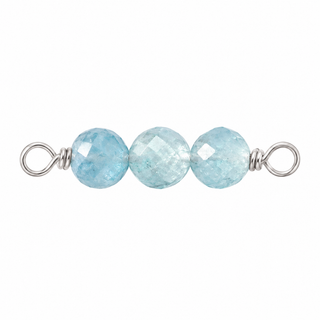 Aquamarine Rock Candy triple connector in Solid 14K White Gold