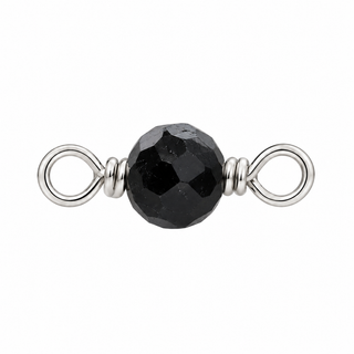 Black Spinel Rock Candy single connector in Solid 14K White Gold
