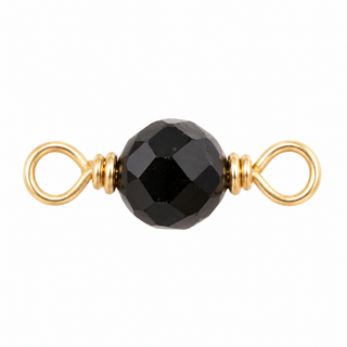 Black Spinel Rock Candy single connector in solid 14K yellow gold