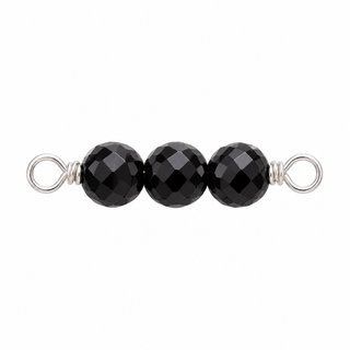 Black Spinel Rock Candy triple connector in Sterling Silver