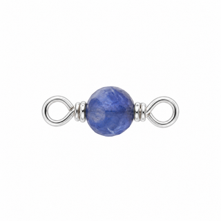 Blue Sapphire Rock Candy single connector in Solid 14K White Gold