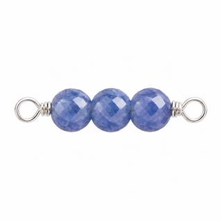 Blue Sapphire Rock Candy triple connector in Solid 14K White Gold
