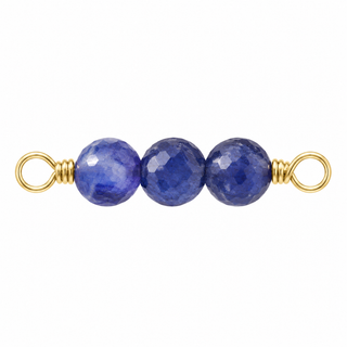 Blue Sapphire Rock Candy triple connector in solid 14K yellow gold