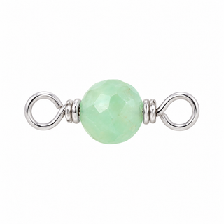 Chrysoprase Rock Candy single connector in Solid 14K White Gold