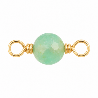 Chrysoprase Rock Candy single connector in solid 14K yellow gold