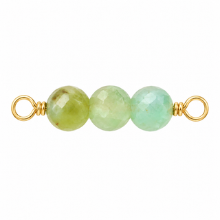 Chrysoprase Rock Candy triple connector in Gold Filled