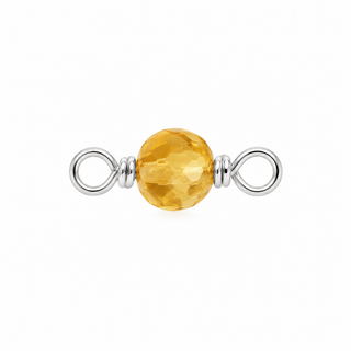 Citrine Rock Candy single connector in Solid 14K White Gold