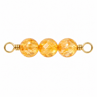 Citrine Rock Candy triple connector in Gold Filled