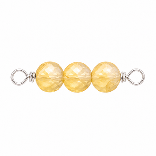 Citrine Rock Candy triple connector in Solid 14K White Gold