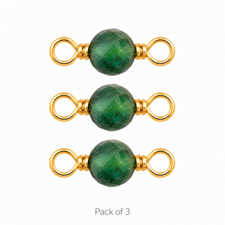 Pack of 3 Emerald Rock Candy single connectors in Solid 14K Yellow Gold