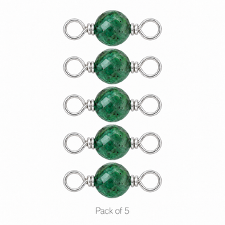 Pack of 5 Emerald Rock Candy single connectors in Sterling Silver