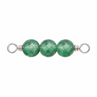 Emerald Rock Candy triple connector in Solid 14K White Gold