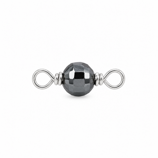 Hematite Rock Candy single connector in Solid 14K White Gold