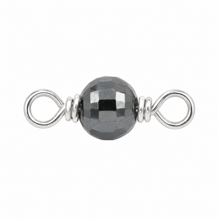 Hematite Rock Candy single connector in Sterling Silver