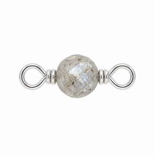 Labradorite Rock Candy single connector in Solid 14K White Gold