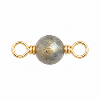 Labradorite Rock Candy single connector in solid 14K yellow gold