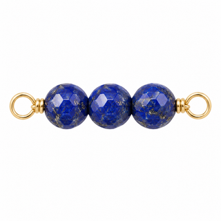 Lapis Rock Candy triple connector in solid 14K yellow gold